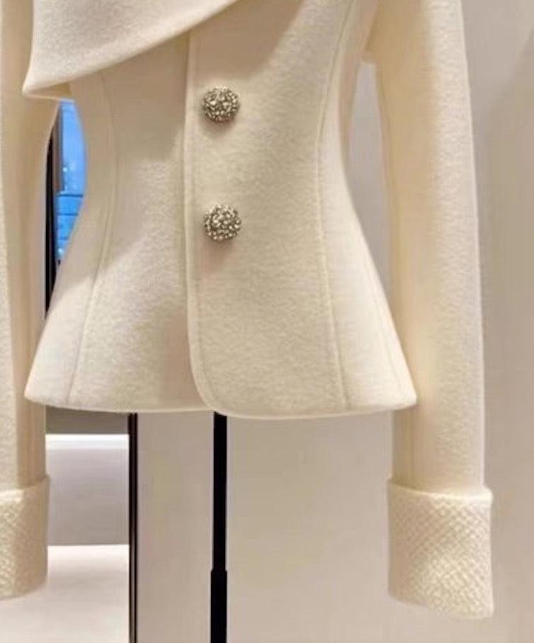 Cozy White Plain Long Sleeve Sweater