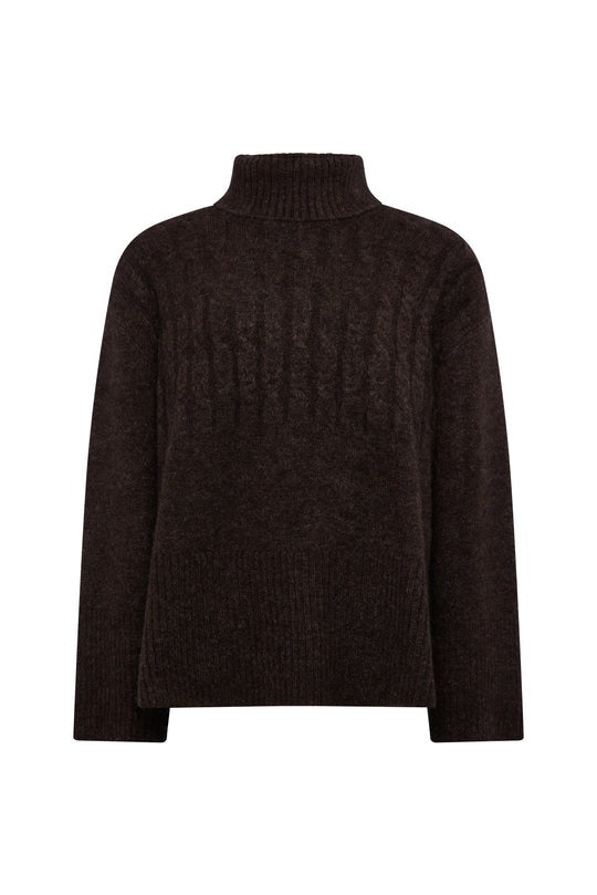 Cable Roll Neck Knit