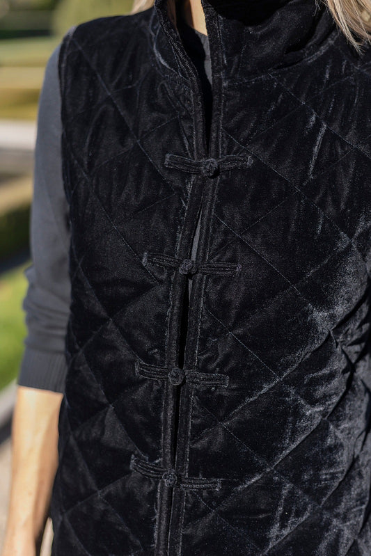 Black long warm vest