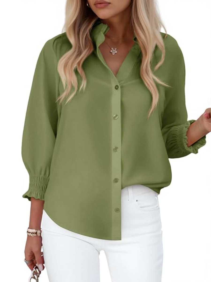 Smocked Sleeve Blouse
