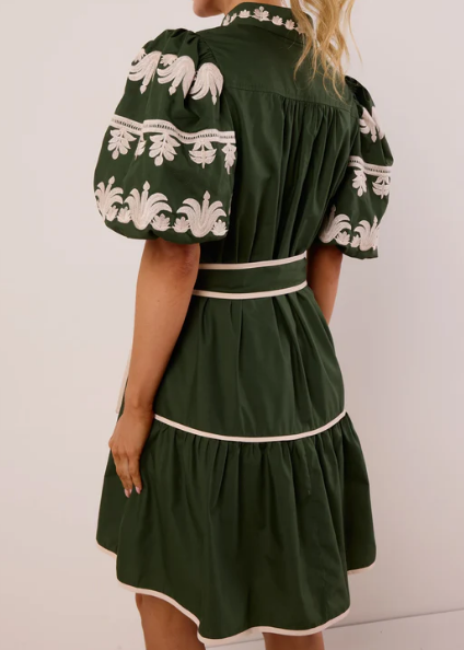 Fall Green Simple Dress