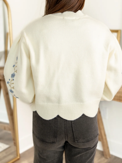 Floral Embroidered Sweater