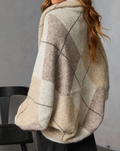 Plaid Printed Cardigan