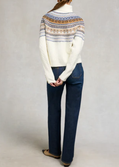 Warm High-neck Pattern Sweater