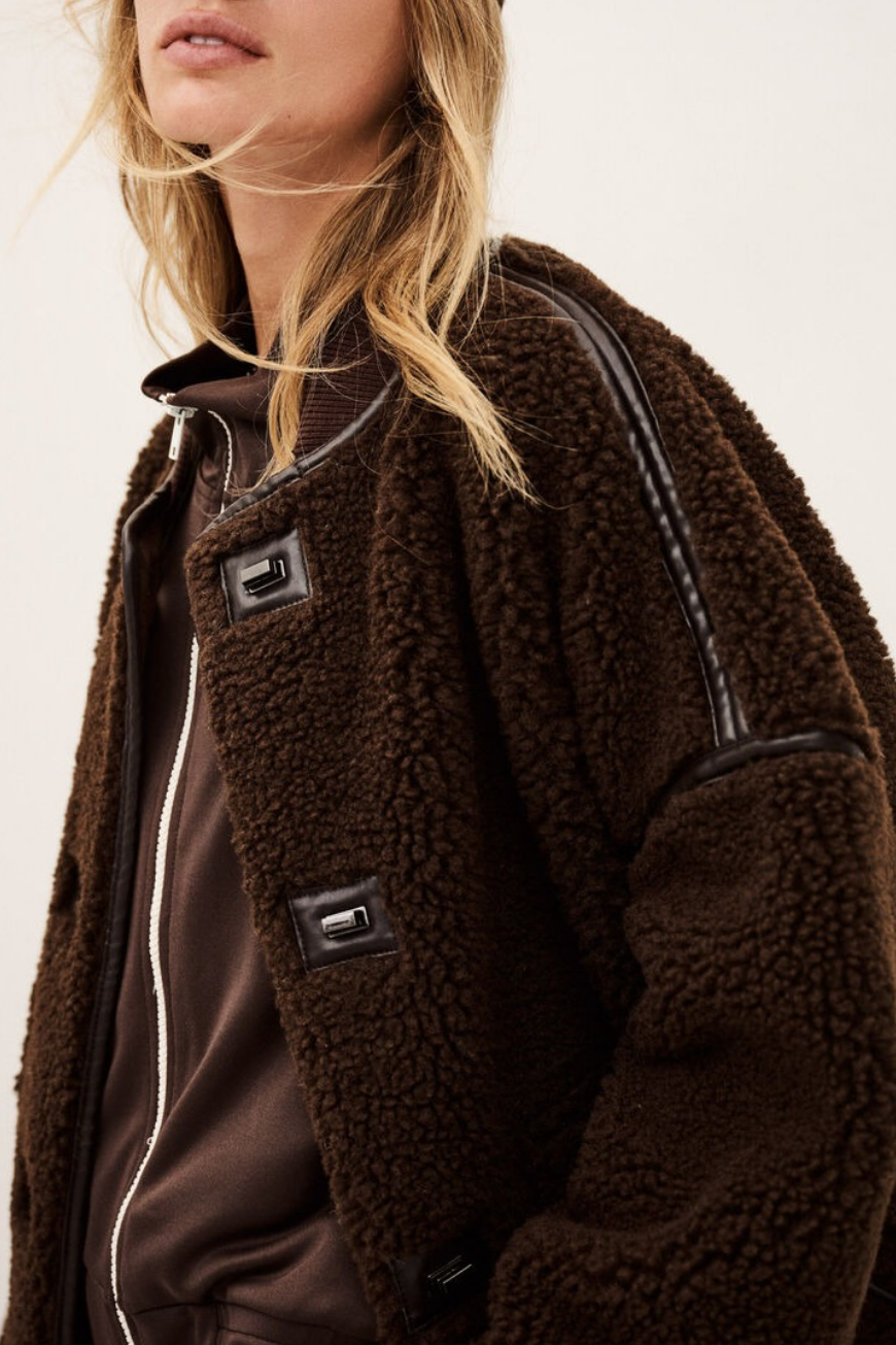 Brown Stylish Long Sleeve Jacket