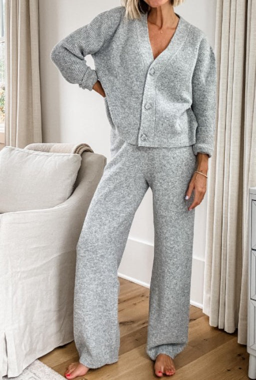 Women's Cardigan And Pants Sweater Set