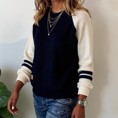 Comfy Striped Round Neck Sweater
