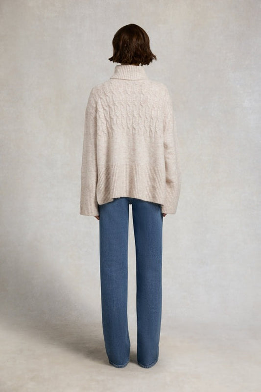 Cable Roll Neck Knit