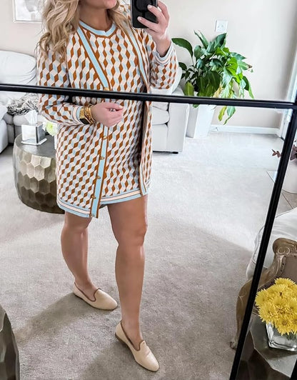 Women's Open Front Cardigan Sweaters Fashion Button Down 3/4 Sleeve Plaid Sweaters Lightweight Outwear Coats