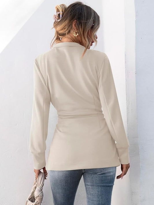 Women's Jacket Belted Long Sleeve Wrap Trench Coat Fall Winter Casual Dressy Travel Outerwear