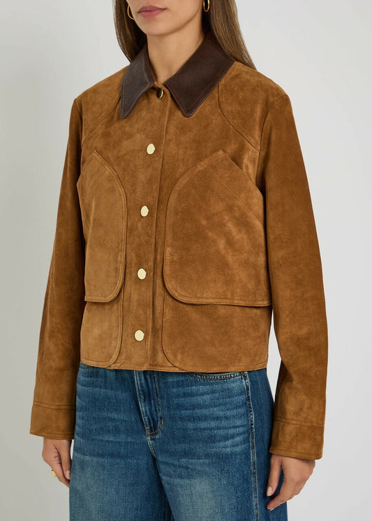 Brown suede field jacket