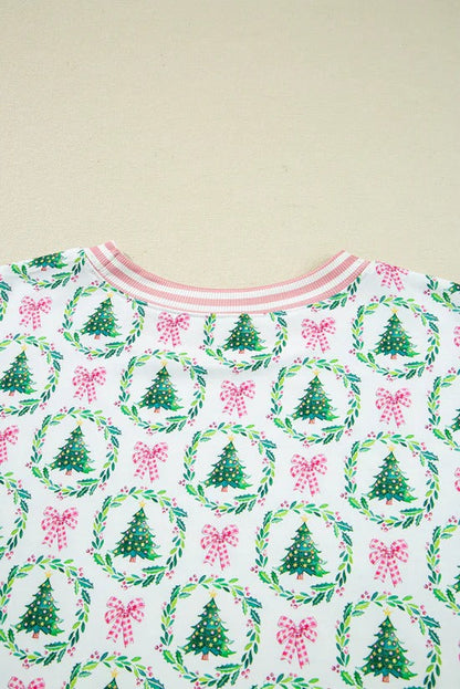 Christmas Trees And Bows Pajama Set