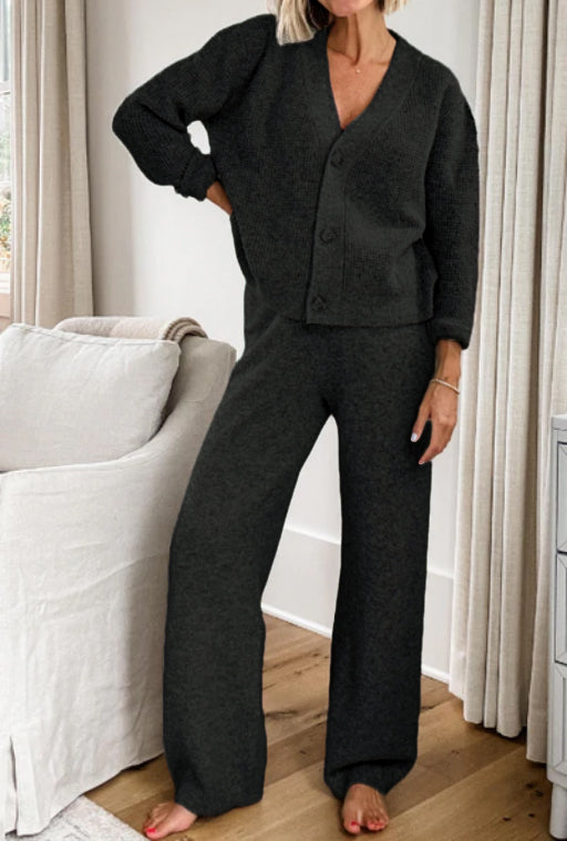 Women's Cardigan And Pants Sweater Set