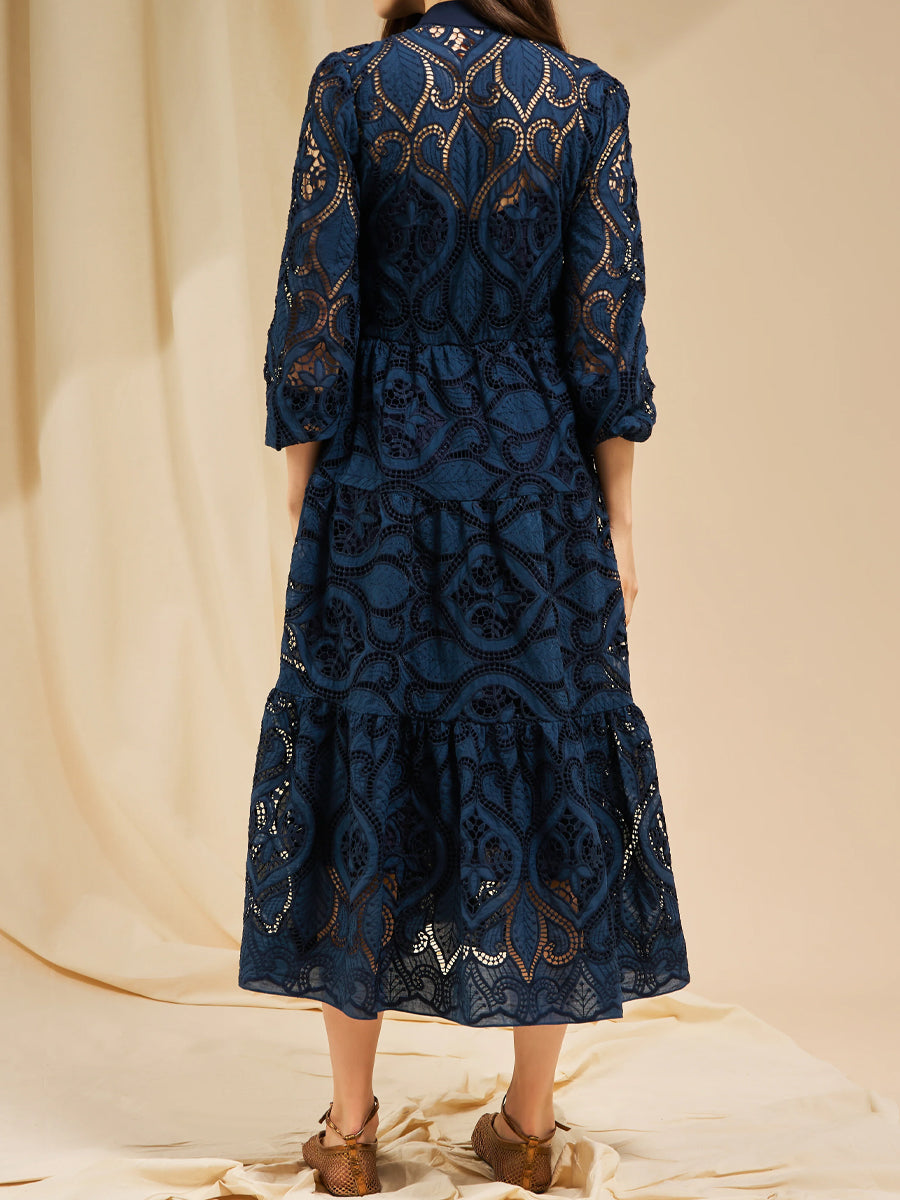 Elegant Lace See-through Maxi Dress