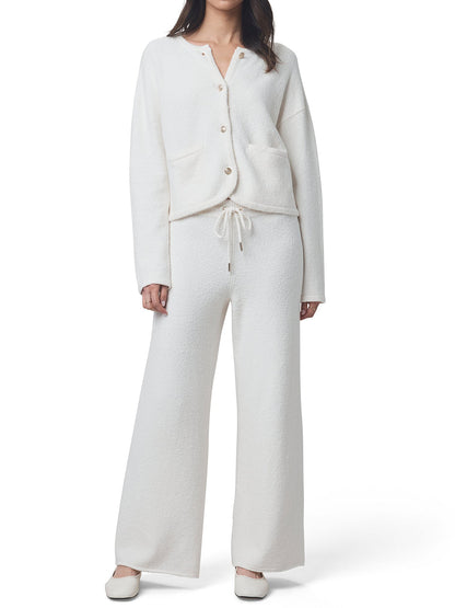 Button Front Long Sleeve Cardigan & Pants