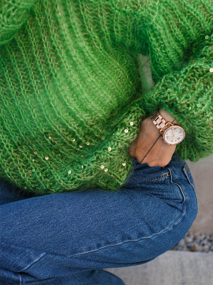 Turtleneck Sequined Sweater