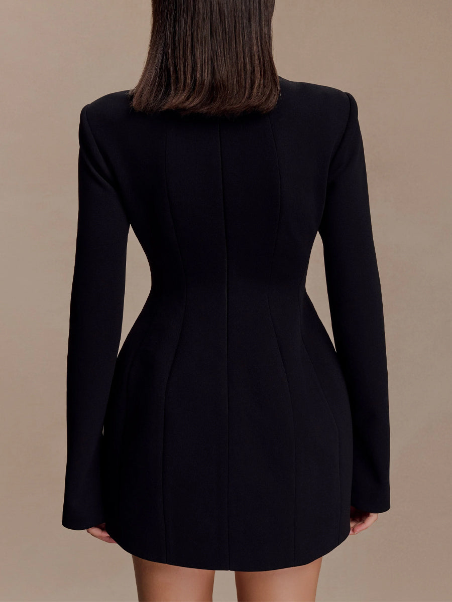 Structured Shoulders Cut Out Mini Dress