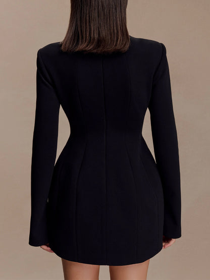 Structured Shoulders Cut Out Mini Dress