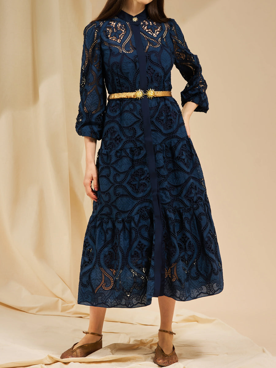 Elegant Lace See-through Maxi Dress