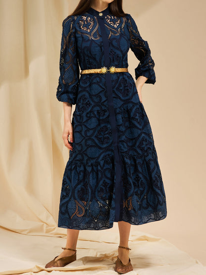 Elegant Lace See-through Maxi Dress