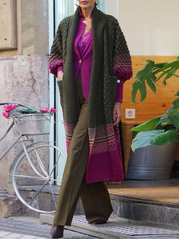 Modern Print Long Sleeve Cardigan