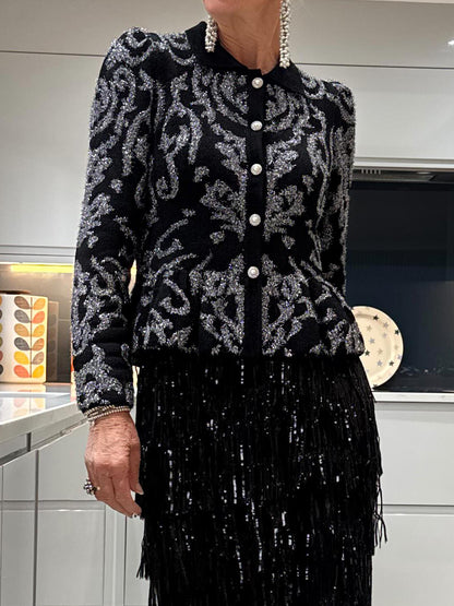 Velvet Long Sleeve Front Button Blouse