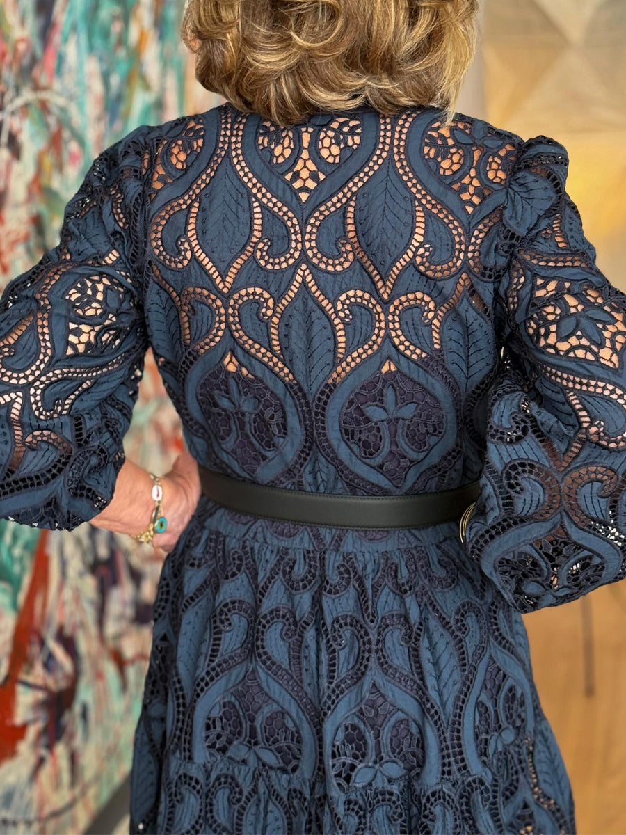 Elegant Lace See-through Maxi Dress