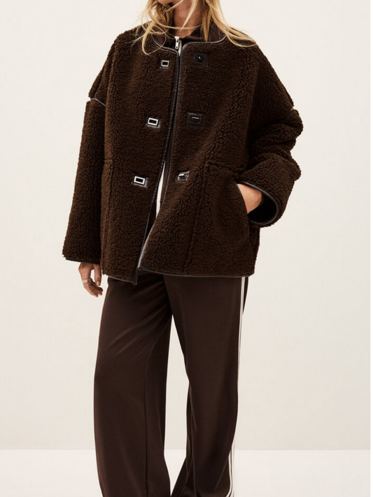 Brown Stylish Long Sleeve Jacket