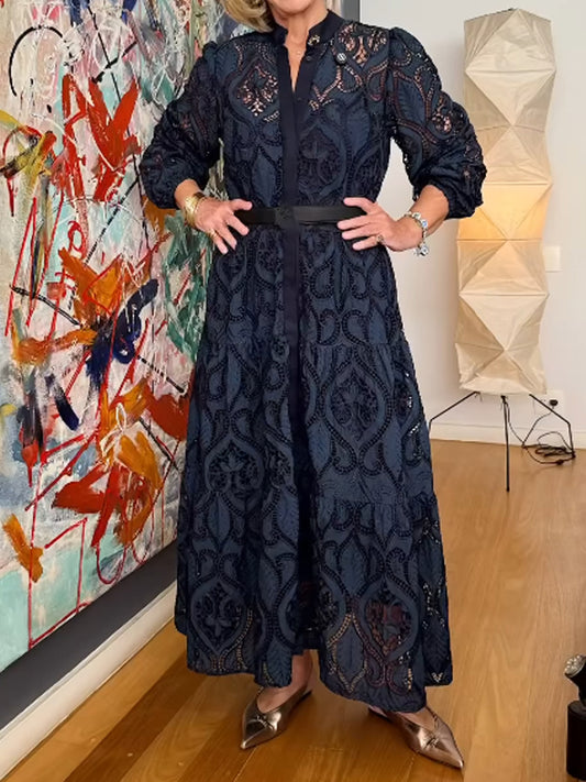 Elegant Lace See-through Maxi Dress