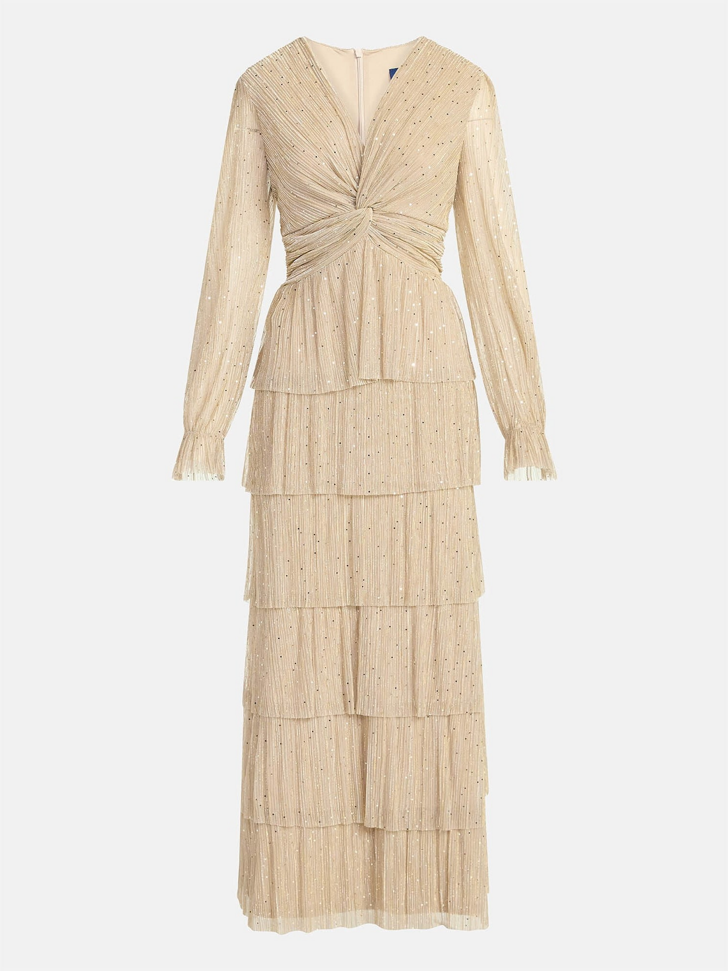 Scoop Women's and Women's Plus Glitter Ruffle Maxi Dress