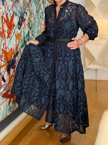Elegant Lace See-through Maxi Dress
