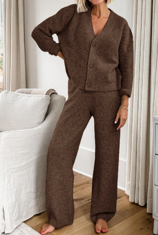 Women's Cardigan And Pants Sweater Set