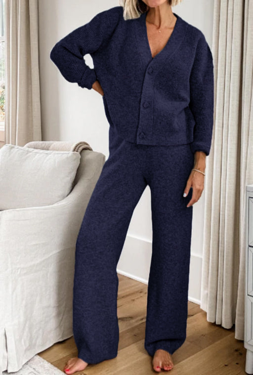 Women's Cardigan And Pants Sweater Set