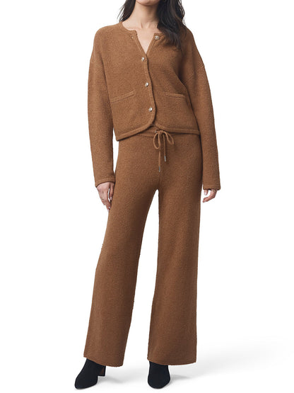 Button Front Long Sleeve Cardigan & Pants