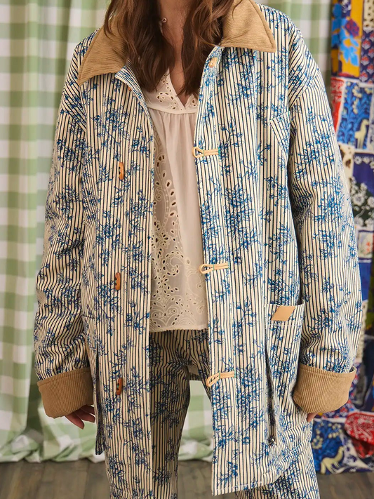 Printed Contrast Coat
