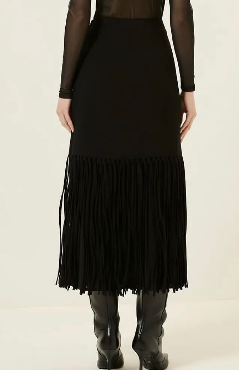 Demure Tassel Skirt Set