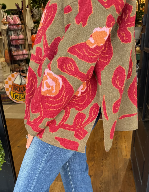 Elegant Flower Knit Sweater