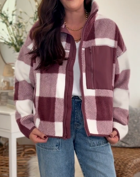 Comfy Casual Plaid Jacket