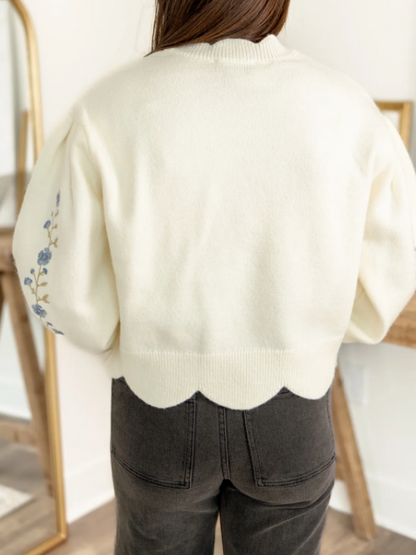 Floral Embroidered Sweater