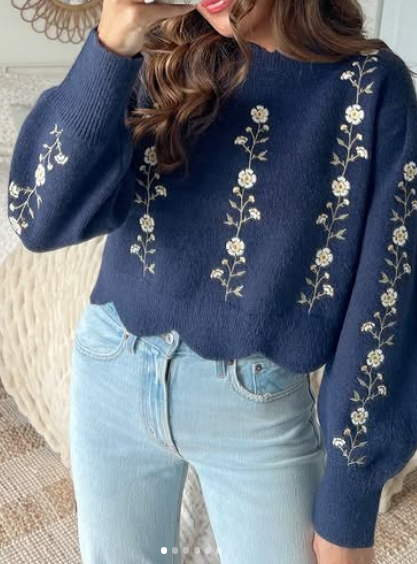 Floral Embroidered Sweater