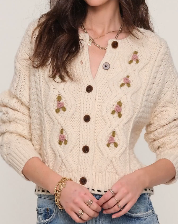 Adorable Floral Embodied Cardigan