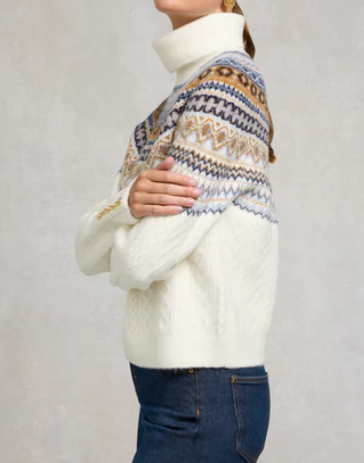 Warm High-neck Pattern Sweater