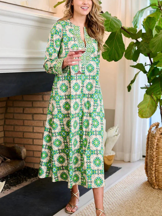 Turtleback Print Casual Loose Dress