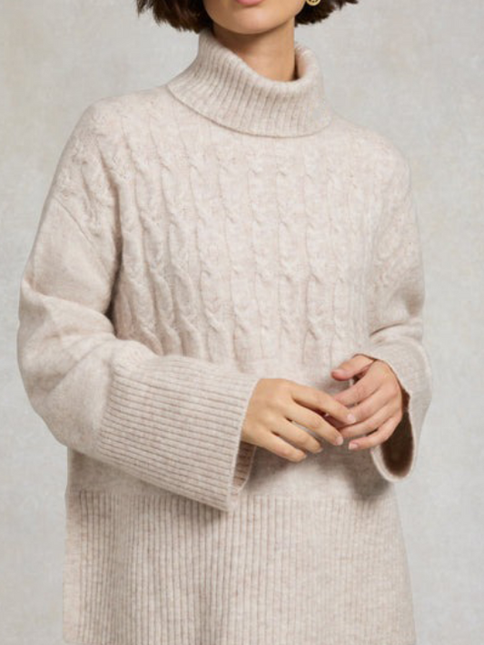 Cable Roll Neck Knit