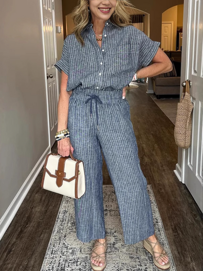 Classic Striped Linen Set